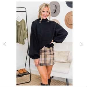 BECAUSE I FOUND YOU BEIGE PLAID SKIRT